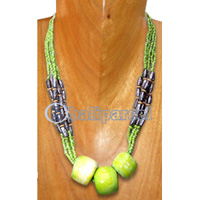 Necklaces, Handmade From Bone And Glass Beads