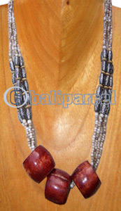 Necklaces, Handmade From Bone And Glass Beads