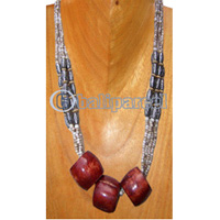 Necklaces, Handmade From Bone And Glass Beads