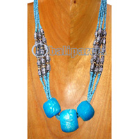 Necklaces, Handmade From Bone And Glass Beads