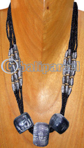 Necklaces, Handmade From Bone And Glass Beads