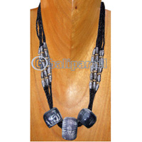 Necklaces, Handmade From Bone And Glass Beads