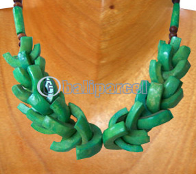 Necklaces, Handmade From Bone And Glass Beads