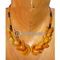 Necklaces, Handmade From Bone And Glass Beads