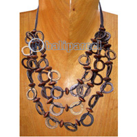 Necklaces, Handmade From Coconut And String.