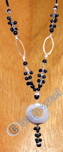 Necklaces, Handmade From Stone And Glassbead.