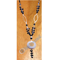 Necklaces, Handmade From Stone And Glassbead.