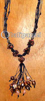 Necklaces, Handmade From Stone And Catton String.