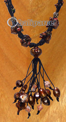 Necklaces, Handmade From Stone And Catton String.