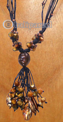 Necklaces, Handmade From Stone And Catton String.