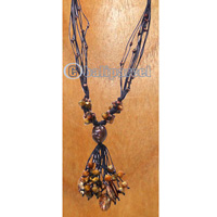 Necklaces, Handmade From Stone And Catton String.