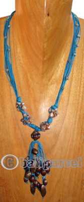 Necklaces, Handmade From Stone And Catton String.