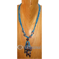 Necklaces, Handmade From Stone And Catton String.