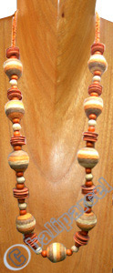 Necklaces, Handmade From Glassbead And Cotton Ball.