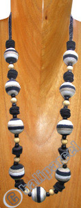 Necklaces, Handmade From Stone And Catton String.