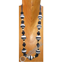 Necklaces, Handmade From Stone And Catton String.