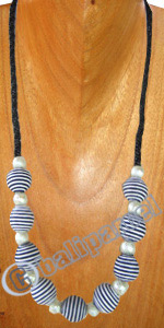 Necklaces, Handmade From Glassbead And Cotton Ball.