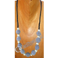 Necklaces, Handmade From Glassbead And Cotton Ball.