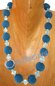 Necklaces, Handmade From Glassbead And Cotton Ball.