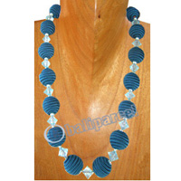 Necklaces, Handmade From Glassbead And Cotton Ball.