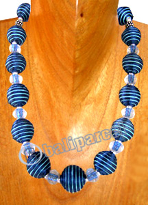 Necklaces, Handmade From Glassbead And Cotton Ball.