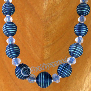 Necklaces, Handmade From Glassbead And Cotton Ball.