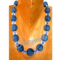 Necklaces, Handmade From Glassbead And Cotton Ball.