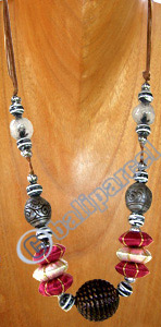 Necklaces, Handmade From Resin And Glassbead