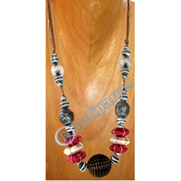 Necklaces, Handmade From Resin And Glassbead