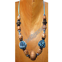 Necklaces, Handmade From Resin And Glassbead.