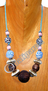 Necklaces, Handmade From Resin And Glassbead.