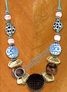 Necklaces, Handmade From Resin And Glassbead.