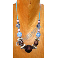 Necklaces, Handmade From Resin And Glassbead.