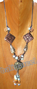 Necklaces, Handmade From Resin And Glassbead.