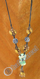 Necklaces, Handmade From Resin And Glassbead.
