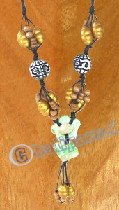 Necklaces, Handmade From Resin And Glassbead.