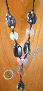 Necklaces, Handmade From Resin And Glassbead.