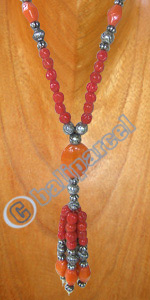 Necklaces, Handmade From Resin And Glassbead.