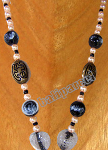 Necklaces, Handmade From Resin And Glassbead.