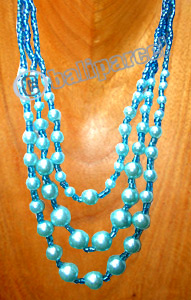 Necklaces, Handmade From Glassbead And Pearl.