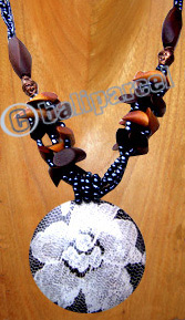 Necklaces, Handmade From Glassbead, Wooden Bead And Wooden Painting .