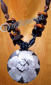 Necklaces, Handmade From Glassbead, Wooden Bead And Wooden Painting .