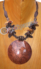 Necklaces, Handmade From Glassbead, Wooden Bead And Wooden Painting .
