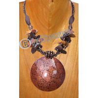 Necklaces, Handmade From Glassbead, Wooden Bead And Wooden Painting .