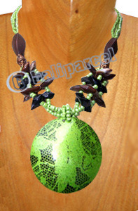 Necklaces, Handmade From Glassbead, Wooden Bead And Wooden Painting .