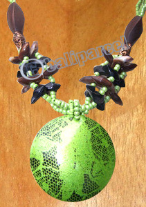 Necklaces, Handmade From Glassbead, Wooden Bead And Wooden Painting .