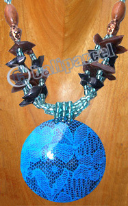 Necklaces, Handmade From Glassbead, Wooden Bead And Wooden Painting .