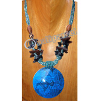 Necklaces, Handmade From Glassbead, Wooden Bead And Wooden Painting .