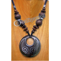 Necklaces, Handmade From Wooden Beads, Sono Wood & Cotton String.