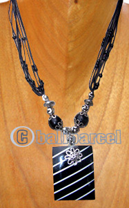 Necklaces, Handmade From Resin And Glassbead, Catton String.